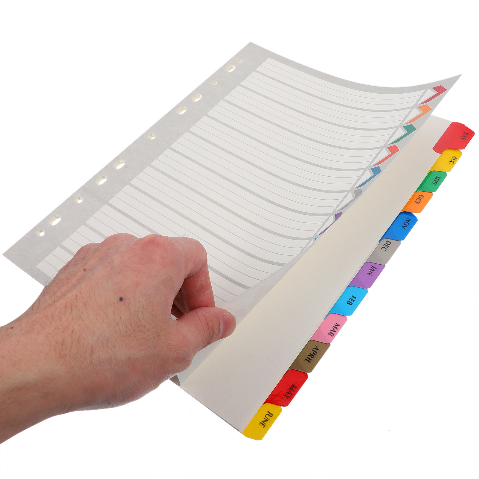 Tab Divider A4 - 12 Fogli Divisori per Raccoglitore con