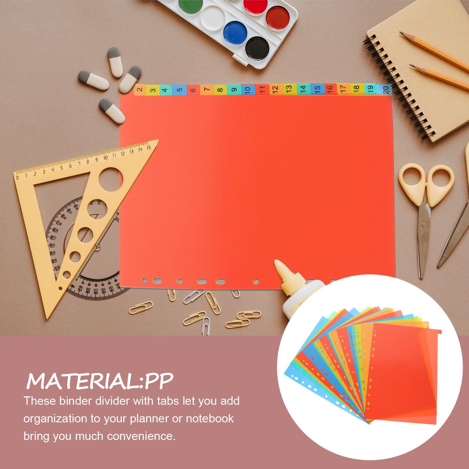 Tab Divider A4 - 20 Fogli Divisori A4 con Linguette,