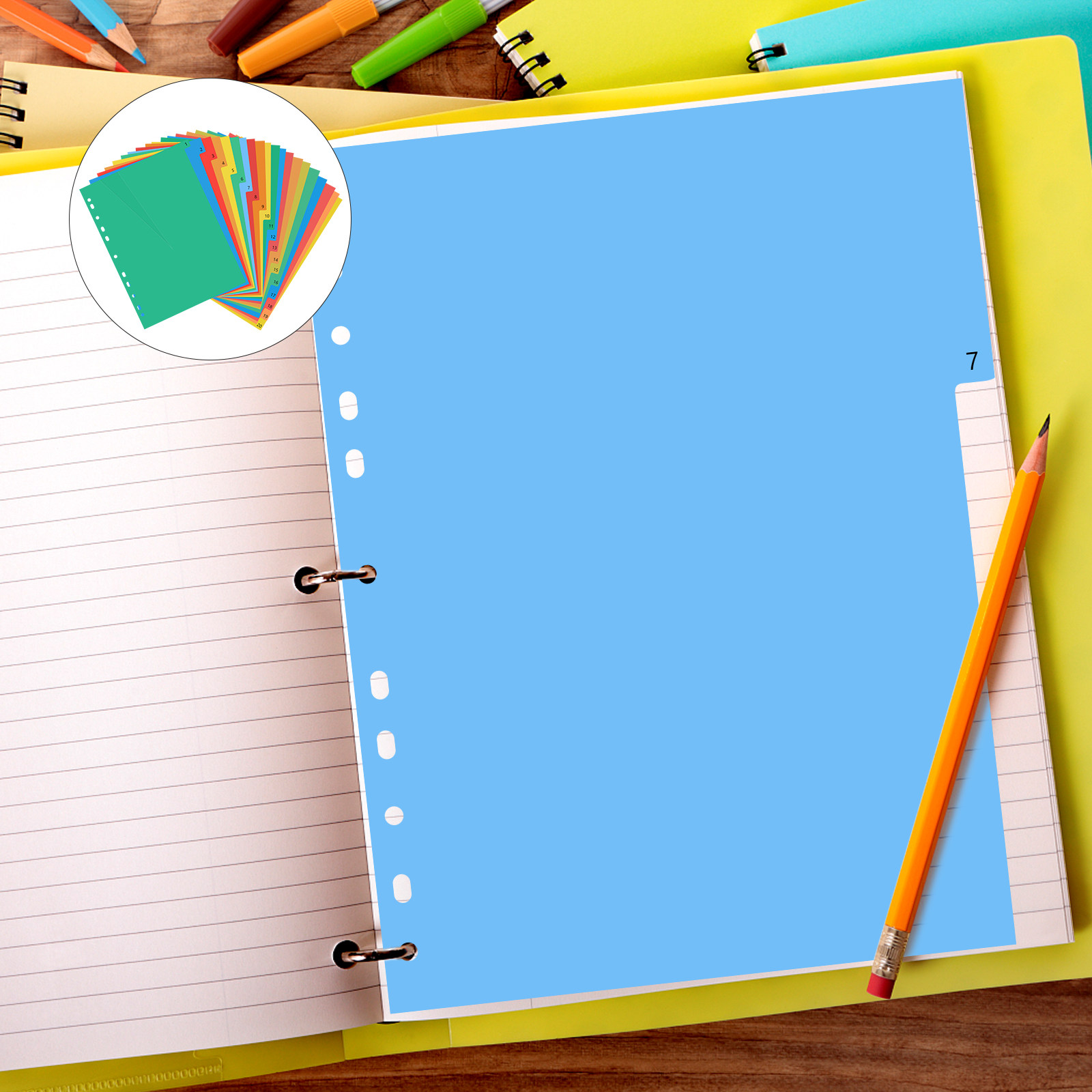 Tab Divider A4 - 20 Divisori in Plastica Codificati a